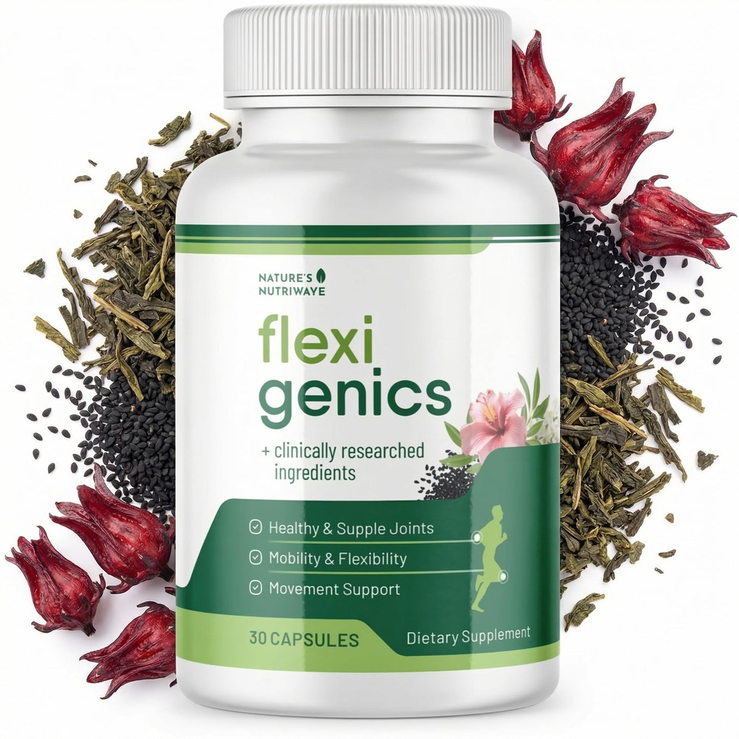 Flexigenics – Natural Support Formula with Green Tea Extract, Black Cumin Seed & Vitamin K2 – Non-GMO, Easy-to-Take – 30 Capsules, 1 Month Supply - dailyvitalstore