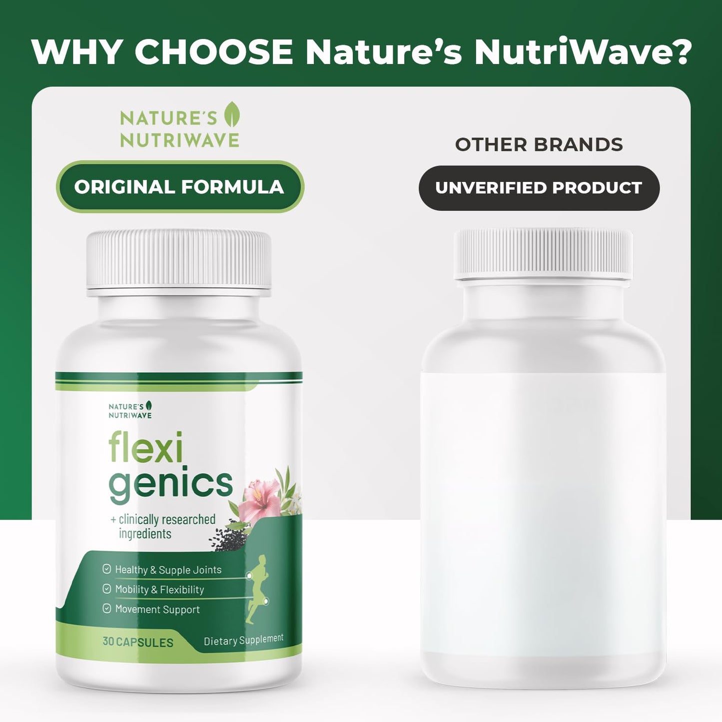 Flexigenics – Natural Support Formula with Green Tea Extract, Black Cumin Seed & Vitamin K2 – Non-GMO, Easy-to-Take – 30 Capsules, 1 Month Supply - dailyvitalstore