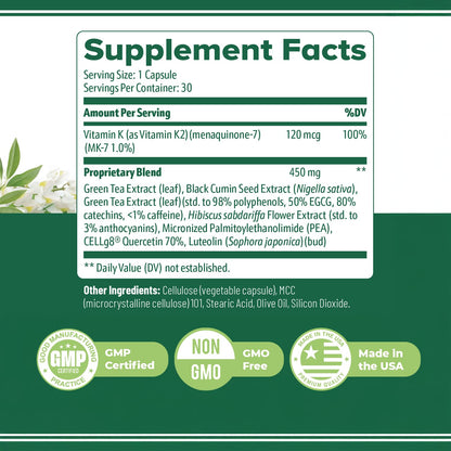 Flexigenics – Natural Support Formula with Green Tea Extract, Black Cumin Seed & Vitamin K2 – Non-GMO, Easy-to-Take – 30 Capsules, 1 Month Supply - dailyvitalstore