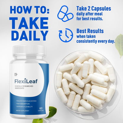 Flexileaf Capsules, Official Flexileaf Pills with All Natural Ingredients, Advanced Health and Overall Wellness Multivitamin Supplement, Flexoleaf Maximum Strength Support Formula (60 Capsules) - dailyvitalstore