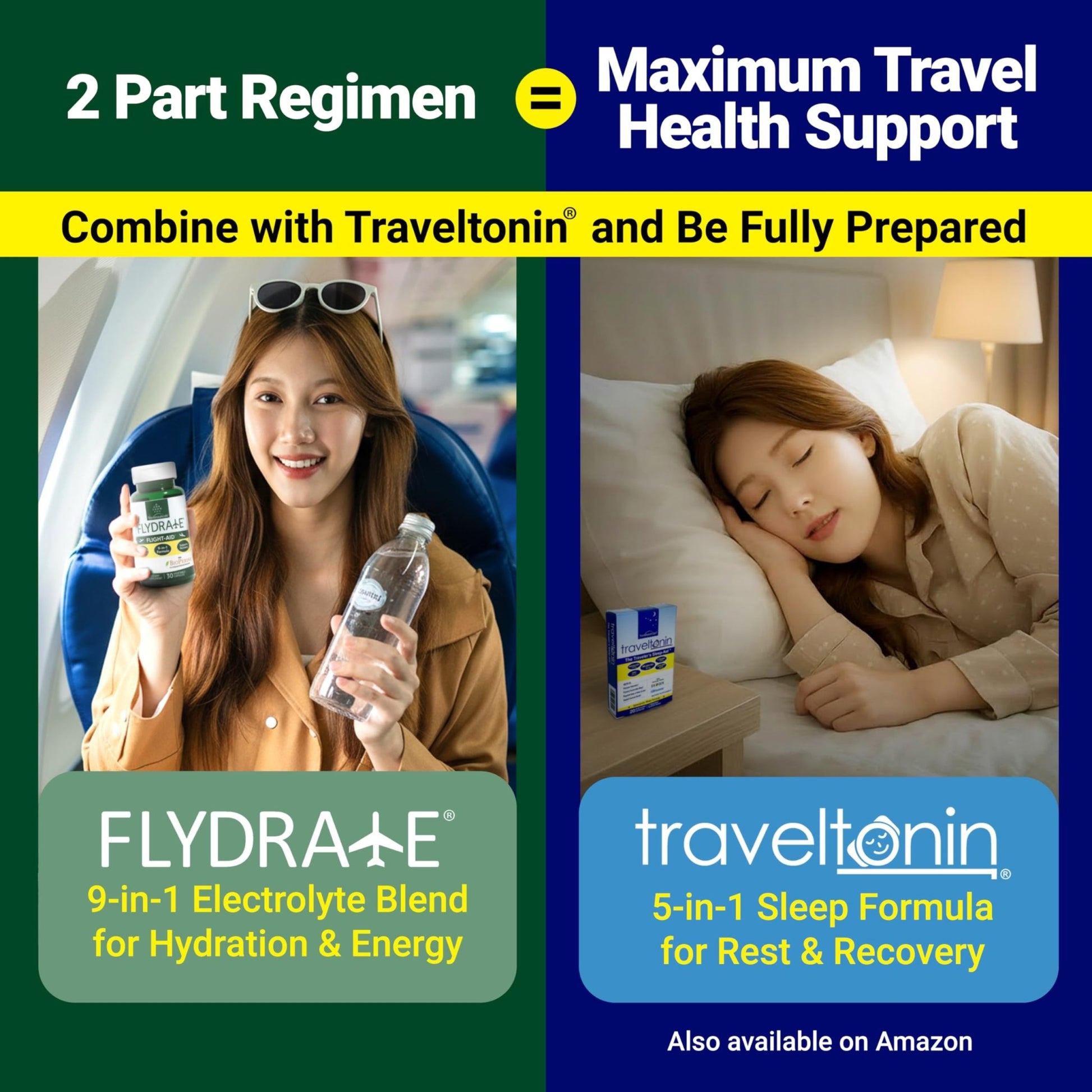 Flight-Aid | Replenishing Electrolyte Hydration Capsules Made for Travel, Jet Lag, Fatigue & Recovery | 9-in-1 Formula with Essential Electrolytes, Vitamins, Minerals & Bioperine® | 30 Capsules - dailyvitalstore