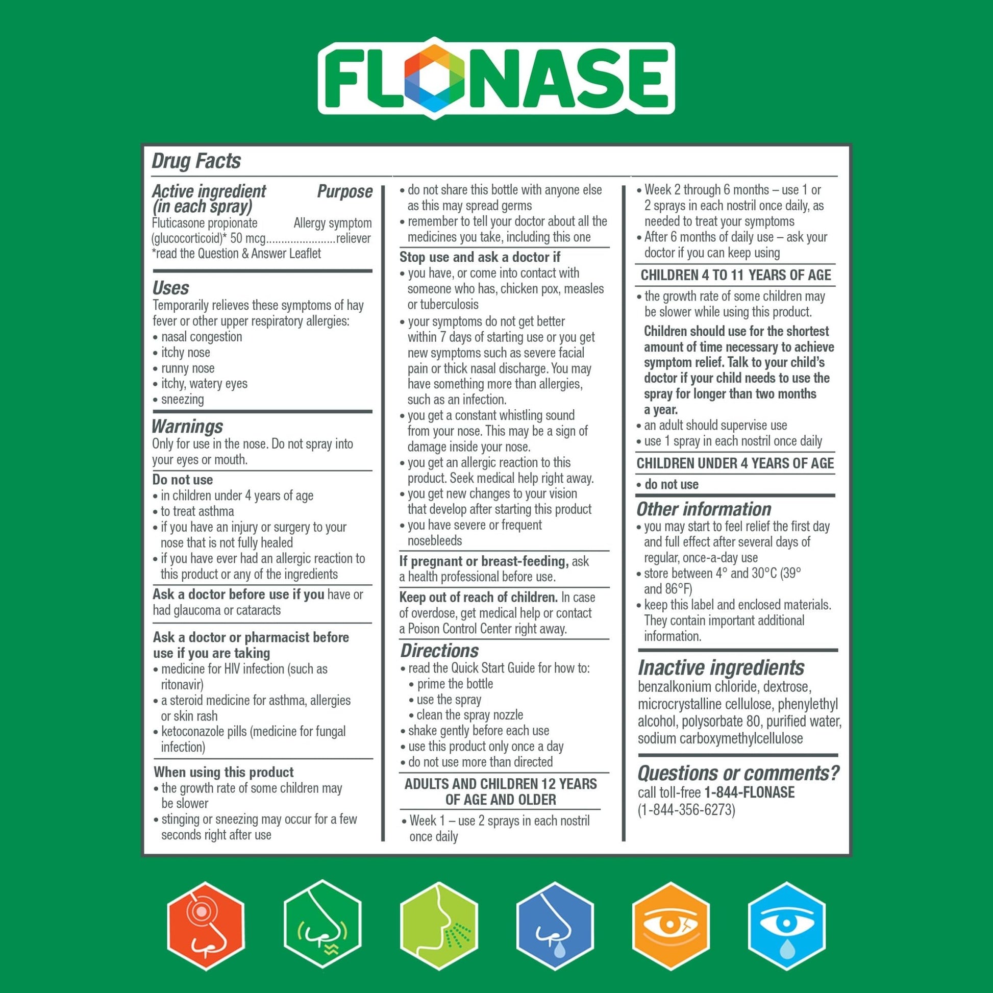 Flonase Allergy Relief Nasal Spray, 24 Hour Non Drowsy Allergy Medicine, Metered Nasal Spray - 72 Sprays - Fall and Seasonal Allergy Relief - dailyvitalstore