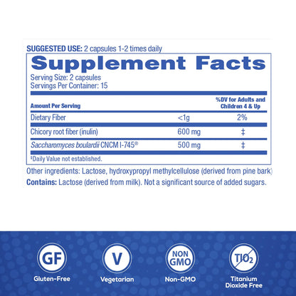 Florastor Advanced Pro+Pre Daily Probiotic and Prebiotic Supplement for Women and Men, Boosts Good Bacteria, Saccharomyces Boulardii - dailyvitalstore