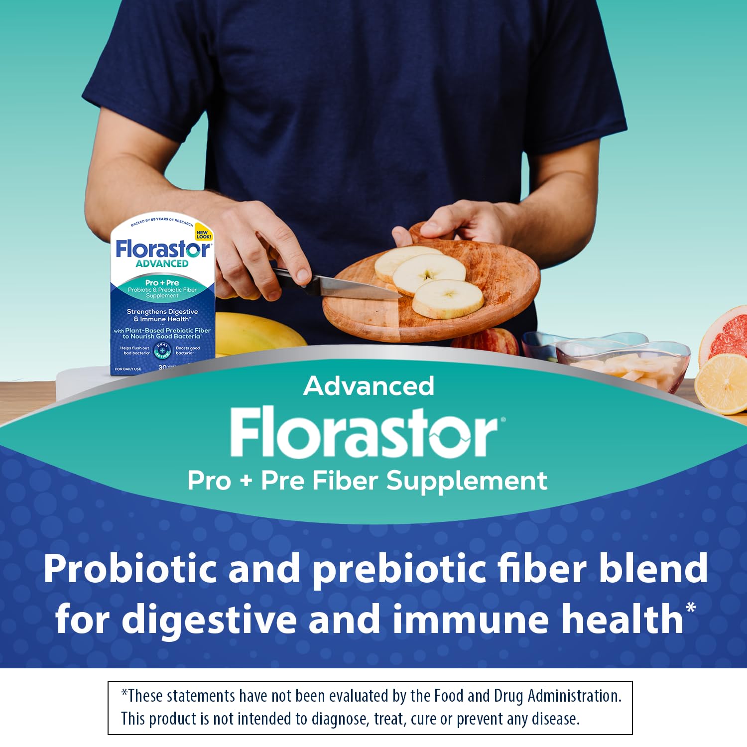 Florastor Advanced Pro+Pre Daily Probiotic and Prebiotic Supplement for Women and Men, Boosts Good Bacteria, Saccharomyces Boulardii - dailyvitalstore