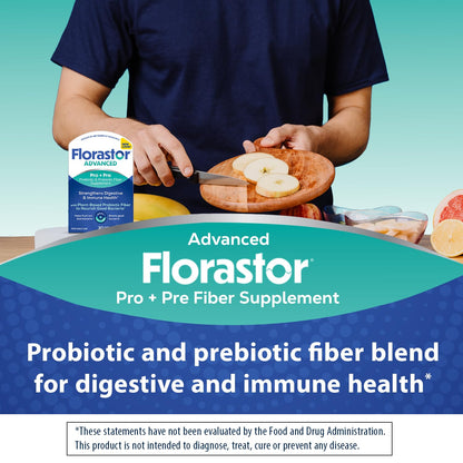 Florastor Advanced Pro+Pre Daily Probiotic and Prebiotic Supplement for Women and Men, Boosts Good Bacteria, Saccharomyces Boulardii - dailyvitalstore