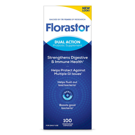 Florastor Probiotics for Digestive and Immune Health, 100 Capsules, Probiotics for Women & Men, Helps Flush Out Bad Bacteria, Boosts The Good with Our Unique Strain Saccharomyces Boulardii - dailyvitalstore