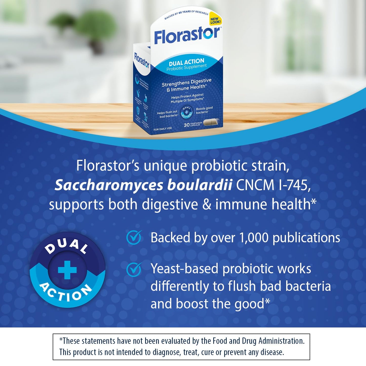 Florastor Probiotics for Digestive and Immune Health, 30 Capsules, Probiotics for Women & Men, Helps Flush Out Bad Bacteria, Boosts The Good with Our Unique Strain Saccharomyces Boulardii - dailyvitalstore