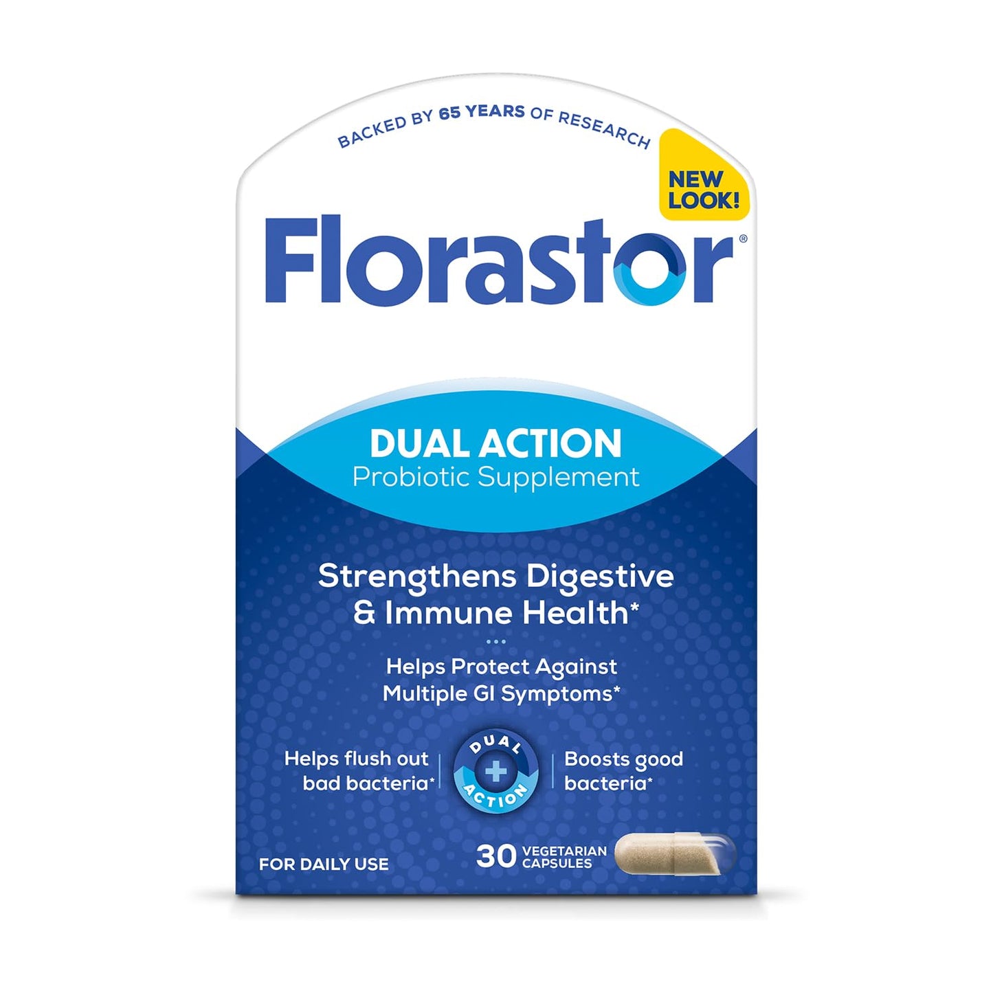 Florastor Probiotics for Digestive and Immune Health, 30 Capsules, Probiotics for Women & Men, Helps Flush Out Bad Bacteria, Boosts The Good with Our Unique Strain Saccharomyces Boulardii - dailyvitalstore