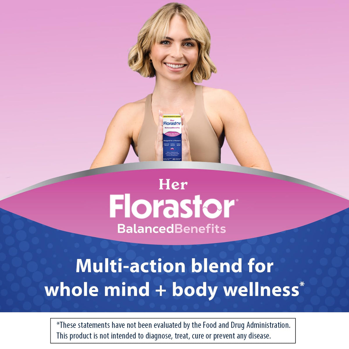 Florastor Probiotics for Women, Digest and De-Stress, Probiotics for Digestive Health, Vaginal Probiotic, and L-Theanine for Mind and Body Wellness, 60 Capsules - dailyvitalstore