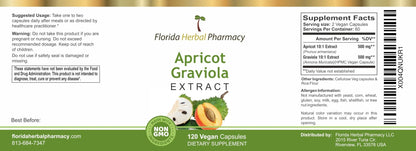 Florida Herbal Pharmacy, Apricot-Graviola Supplement Capsules 10:1 (120 Capsules), 1000 mg Serving (Pack of 1) - dailyvitalstore