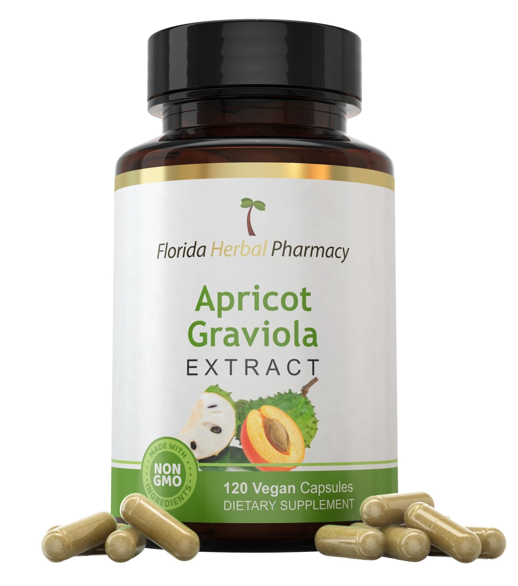 Florida Herbal Pharmacy, Apricot-Graviola Supplement Capsules 10:1 (120 Capsules), 1000 mg Serving (Pack of 1) - dailyvitalstore