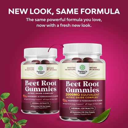 Flow Boosting Beet Root Gummies - Invigorating Beet Gummies for Adults Nitric Oxide Energy & Heart Health Support with Grapeseed Pomegranate & Vitamin B12 - Vegan Non-GMO & Gluten Free - 60 Count - dailyvitalstore