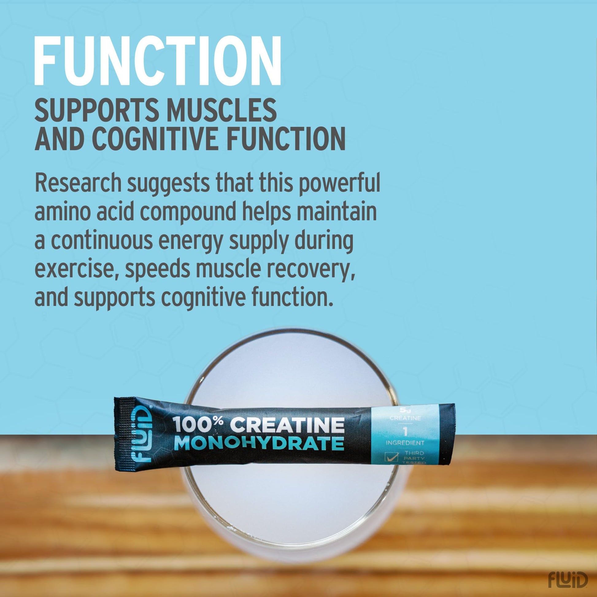 Fluid Creatine - Informed Sport Certified | Ultra-Fine Micronized 100% Creatine Monohydrate Powder | Unflavored | 5g Travel Stick Packs | 30 Servings - dailyvitalstore