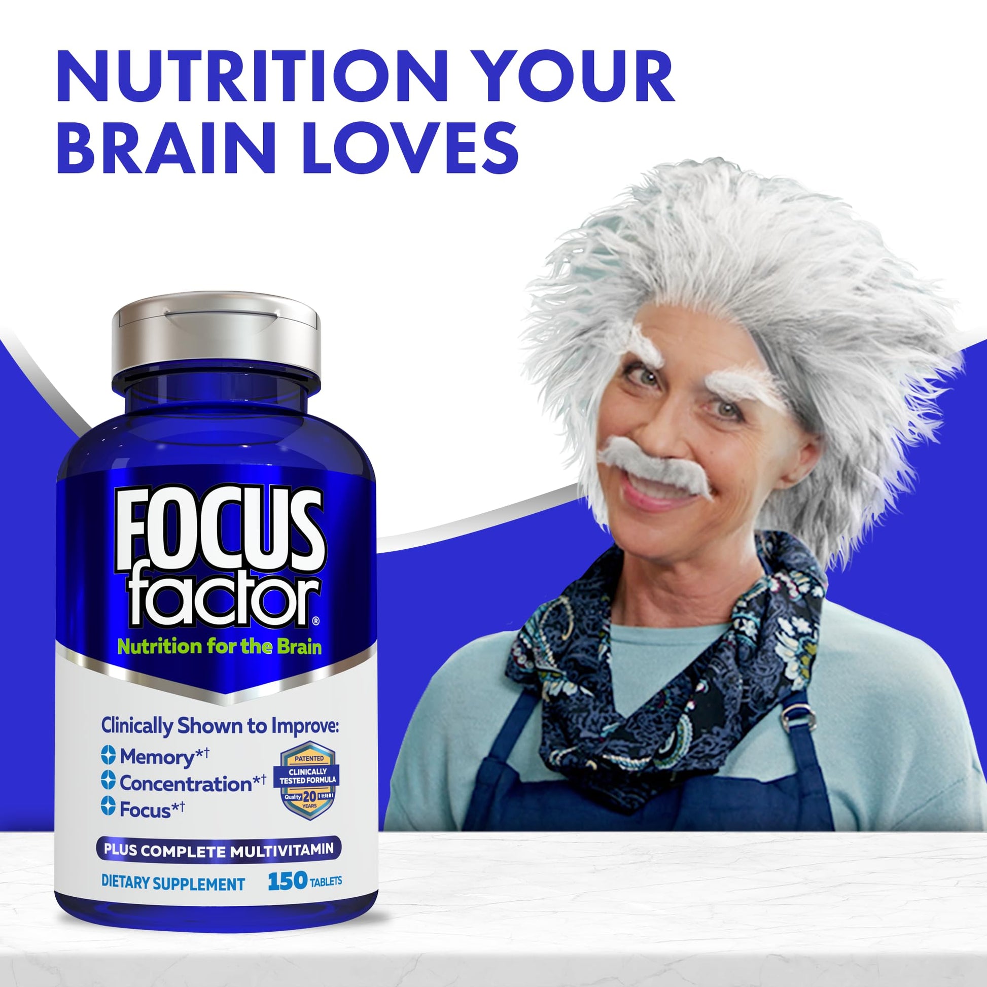 Focus Factor Nutrition for The Brain Improved Memory & Concentration Brain Supplement, 150 Count, 1 Pack (10407) - dailyvitalstore