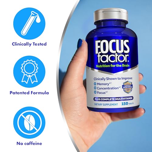 Focus Factor Nutrition for The Brain Improved Memory & Concentration Brain Supplement, 150 Count, 1 Pack (10407) - dailyvitalstore