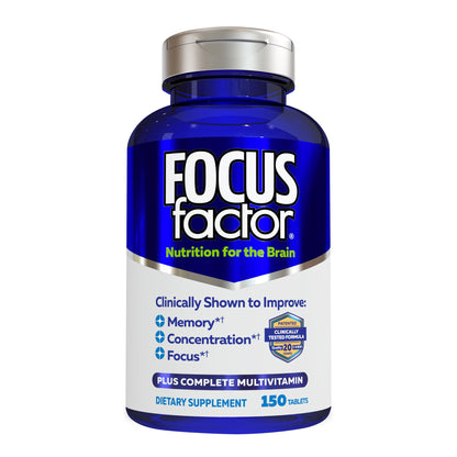 Focus Factor Nutrition for The Brain Improved Memory & Concentration Brain Supplement, 150 Count, 1 Pack (10407) - dailyvitalstore