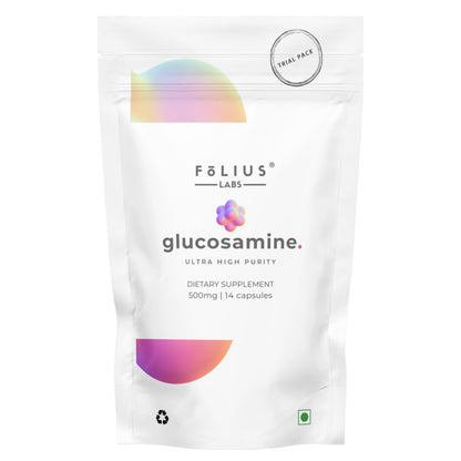 FOLIUS LABS Glucosmine Sulfate Potassium Chloride 750mg for Healthy Joints, Bones and Cartilage — Joint Support Supplement for Men and Women (Trial Pack) - dailyvitalstore