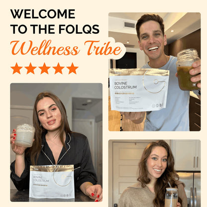 Folqs Bovine Colostrum Powder – First-Day Milking for Immune & Gut Support – 60 Servings – Supports Skin & Tissue Health – Made in USA - Amino Acids, - dailyvitalstore