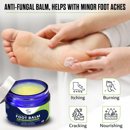 FOOT CURE Tea Tree Oil Balm – Moisturizer for Dry Cracked Feet – Instantly Hydrates & Soothes Irritated Skin & Athlete's Foot – Best Foot Care for Women and Men (Pack of 2) - dailyvitalstore