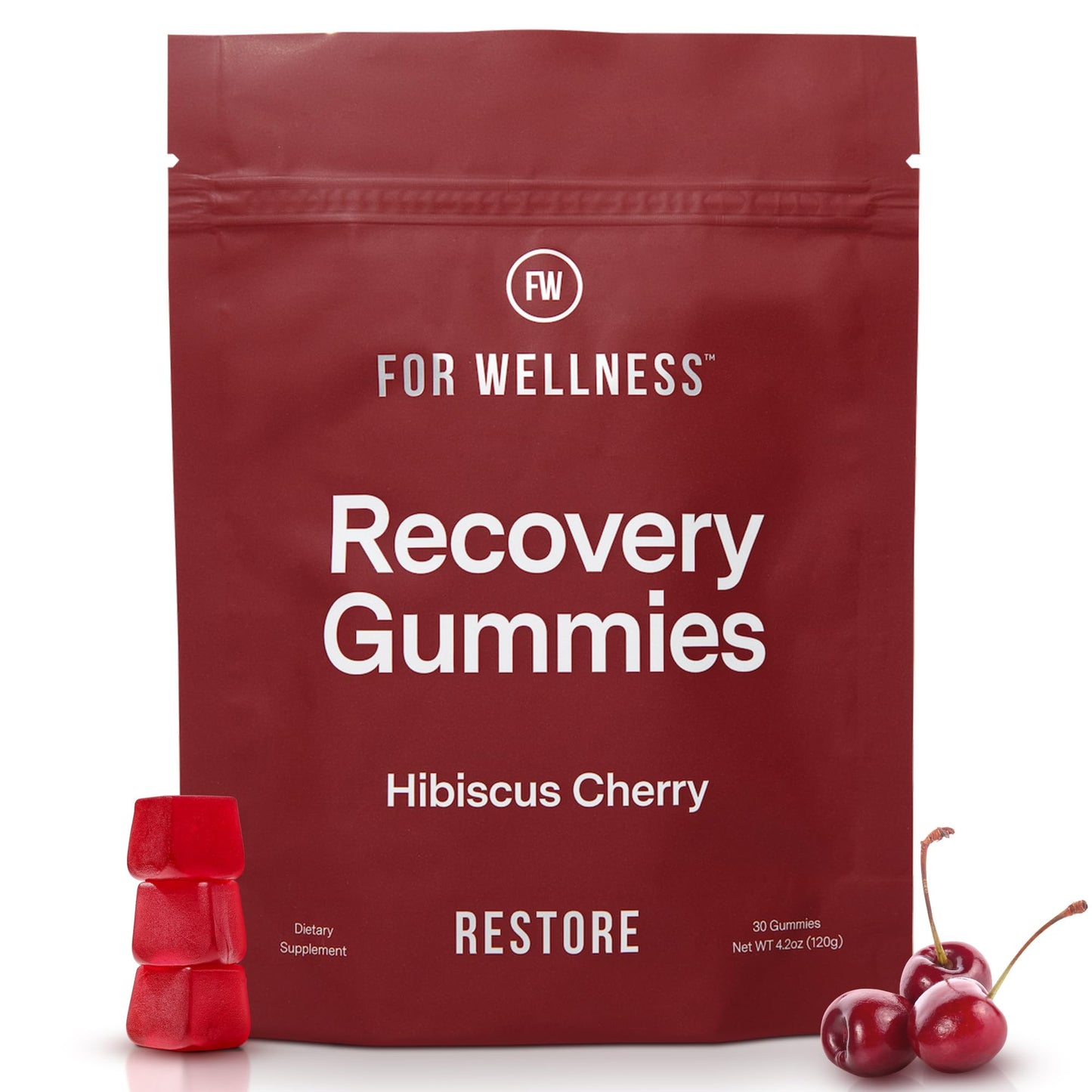 For Wellness Recovery Gummies Restore | Tart Cherry Energy Supplements with Electrolytes for Muscle Soreness, Post-Workout Performance & Recovery - dailyvitalstore