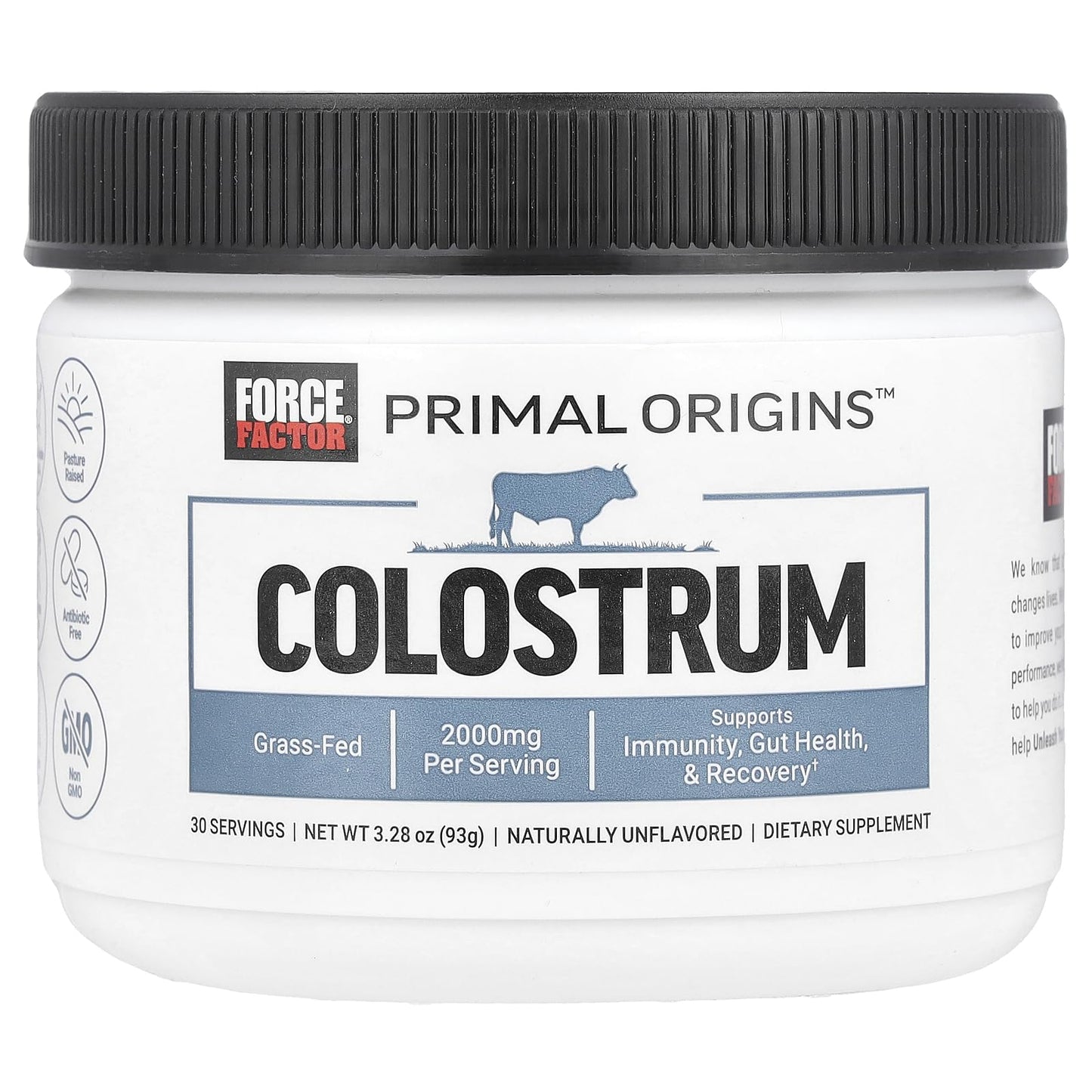 Force Factor Awesome Colostrum to Support Gut Health, Immune Function, Recovery, & More, Bovine Colostrum Supplement, Pasture-Raised, Grass Fed - dailyvitalstore