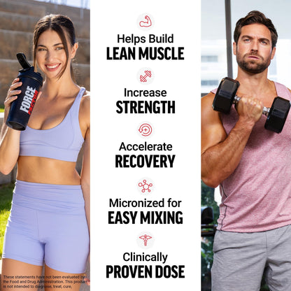 Force Factor Creatine Monohydrate Powder, 5g Micronized Dose to Support Muscle Growth, Strength, Recovery, Cognitive Health & Memory, Unflavored, 200 Servings - dailyvitalstore
