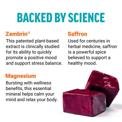 FORCE FACTOR Happy Mood, Mood Support and Mood Balance Supplement to Support Happiness, Positivity, and Stress, Made with Magnesium, Saffron, Zembrin, Non-GMO, Tropical Fruit Flavor, 30 Soft Chews - dailyvitalstore