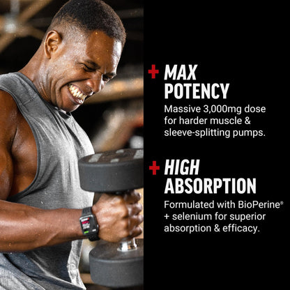 Force Factor L-Arginine Nitric Oxide Supplement with BioPerine to Help Build Muscle and Support Stronger Blood Flow, Circulation, Nutrient Delivery - dailyvitalstore