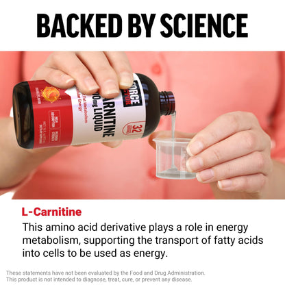 Force Factor L-Carnitine Liquid 3000mg, Maximum Strength Supplement to Support Fat Metabolism, Cellular Energy & Muscle Recovery, High Absorbing - dailyvitalstore