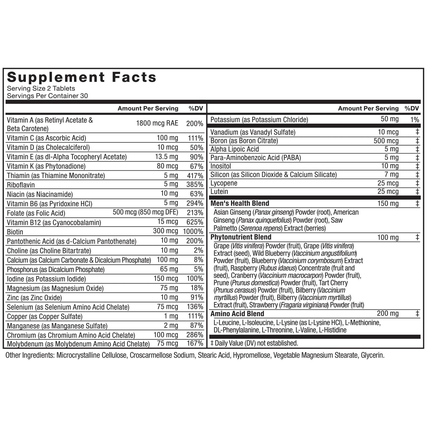 Force Factor Men’s Multivitamins, Multivitamin for Men Plus Amino Acids Supplement with 27 Vitamins and Minerals, and Phytonutrients to Support Energy, and Immunity, 60 Tablets - dailyvitalstore