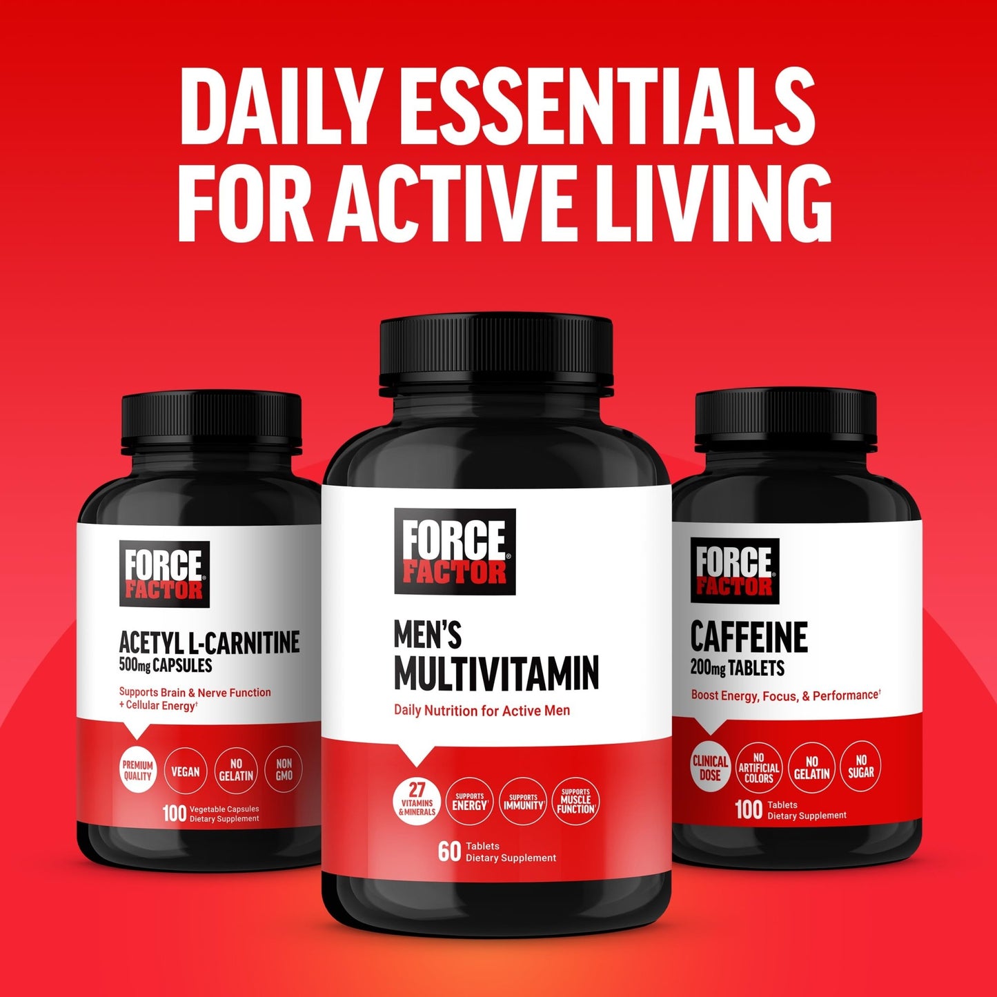 Force Factor Men’s Multivitamins, Multivitamin for Men Plus Amino Acids Supplement with 27 Vitamins and Minerals, and Phytonutrients to Support Energy, and Immunity, 60 Tablets - dailyvitalstore