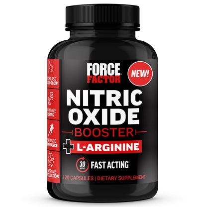 Force Factor Nitric Oxide Booster, Fast-Acting Formula with L-Arginine, Boosts Nitric Oxide Levels, Maximize Muscle Pumps, Enhance Endurance - dailyvitalstore