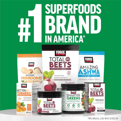 Force Factor Smarter Greens Superfoods Powder, 2-Pack, Supports Digestion and Bloating, Immunity, and Energy, Greens Powder with Probiotics, Digestive Enzymes, Antioxidants, and Fiber, 60 Servings - dailyvitalstore