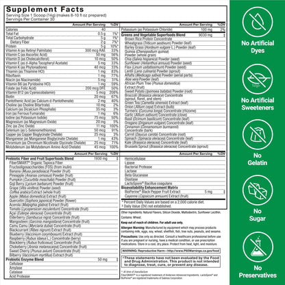 Force Factor Smarter Greens Superfoods Powder, 2-Pack, Supports Digestion and Bloating, Immunity, and Energy, Greens Powder with Probiotics, Digestive Enzymes, Antioxidants, and Fiber, 60 Servings - dailyvitalstore