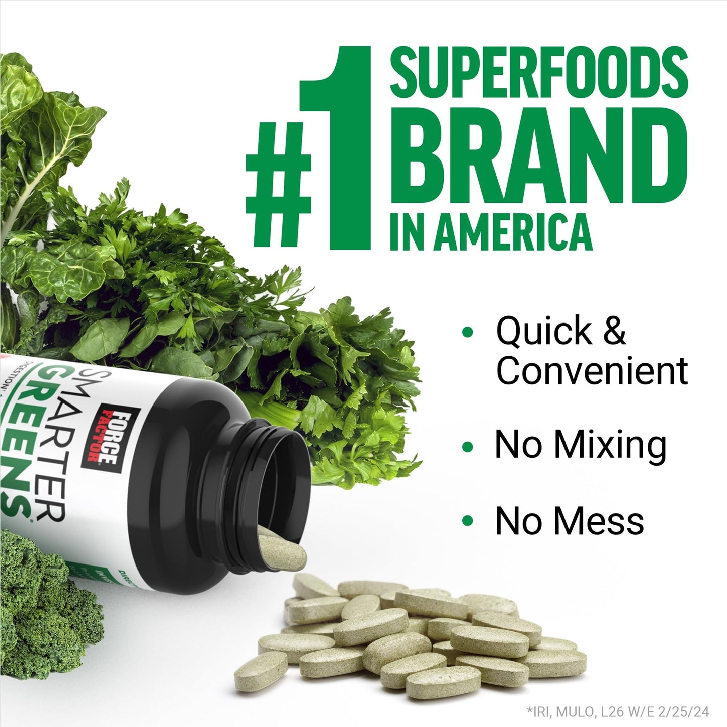 FORCE FACTOR Smarter Greens Tablets, Greens Supplement with 25+ Superfoods and Antioxidants to Improve Digestion, Reduce Stress, Strengthen Immunity, and Support Metabolism, 90 Tablets - dailyvitalstore