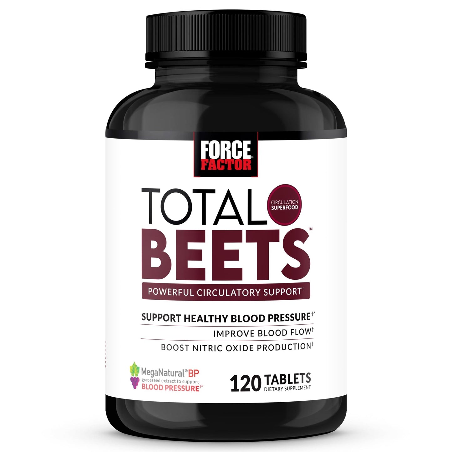 Force Factor Total Beets Blood Pressure Support with Grape Seed Extract and Non GMO Beet Root Powder for Heart Health - dailyvitalstore