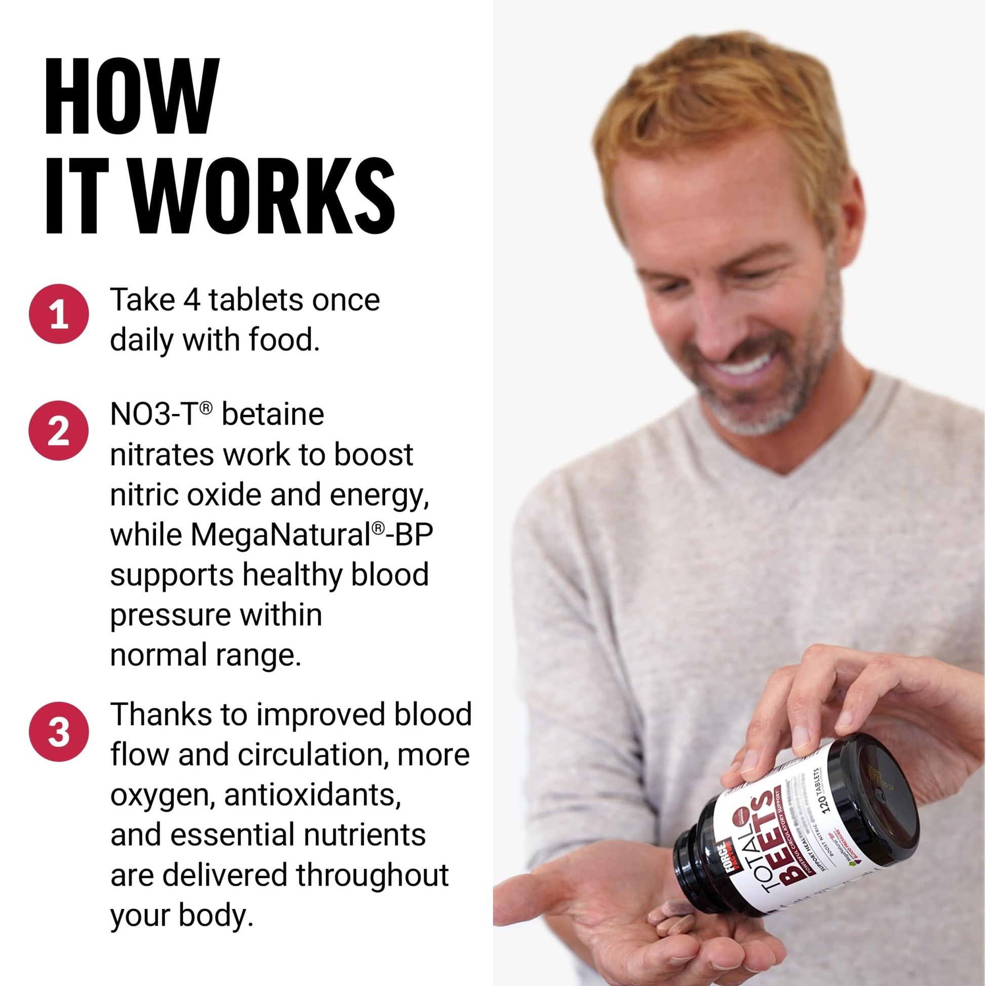 Force Factor Total Beets Blood Pressure Support with Grape Seed Extract and Non GMO Beet Root Powder for Heart Health - dailyvitalstore