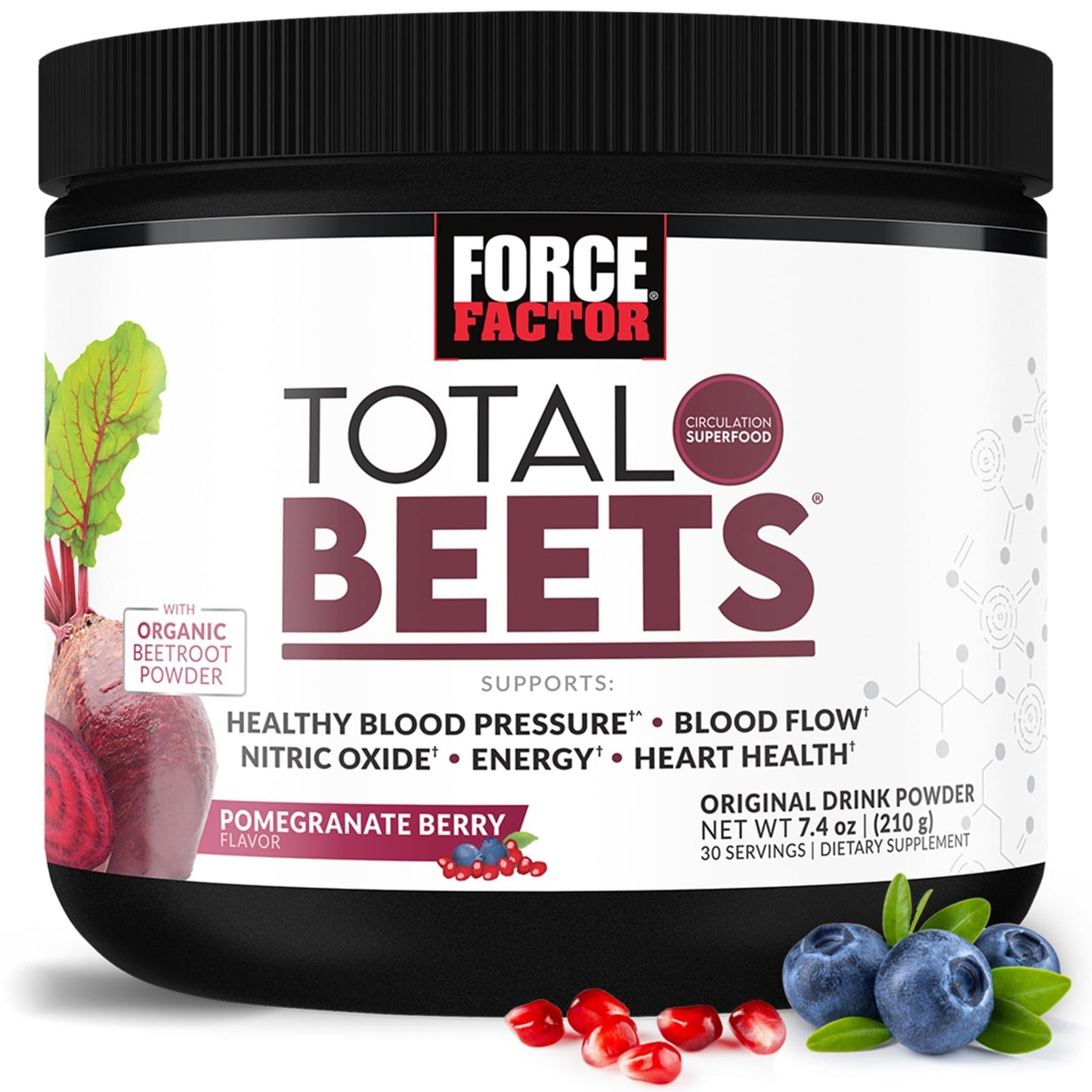 Force Factor Total Beets Drink Mix Superfood Powder with Nitrates to Support Circulation, Blood Flow, Nitric Oxide, Energy, Endurance, and Stamina - dailyvitalstore