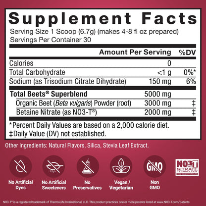 Force Factor Total Beets Superfood Beet Root Powder 2-Pack, Nitrates to Support Circulation, Blood Flow, Nitric Oxide, Energy, Endurance, Stamina - dailyvitalstore