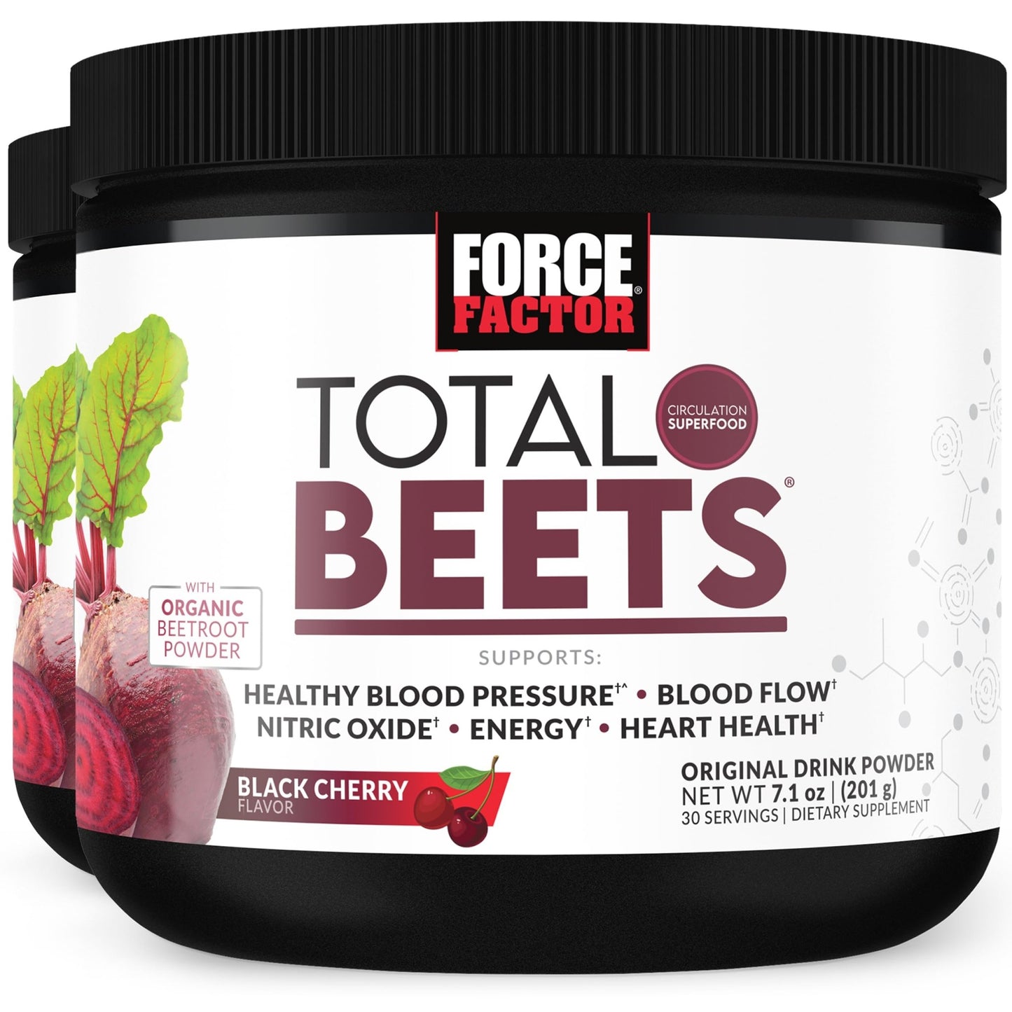Force Factor Total Beets Superfood Beet Root Powder 2-Pack, Nitrates to Support Circulation, Blood Flow, Nitric Oxide, Energy, Endurance, Stamina - dailyvitalstore