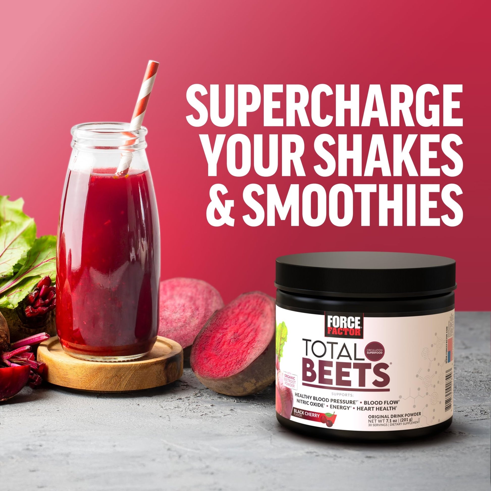 Force Factor Total Beets Superfood Beet Root Powder 2-Pack, Nitrates to Support Circulation, Blood Flow, Nitric Oxide, Energy, Endurance, Stamina - dailyvitalstore