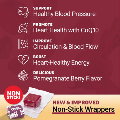 Force Factor Total Beets Ultimate Heart Health Chews for Blood Pressure Support, with Beetroot Powder, CoQ10, B Vitamins & Grapeseed Extract for Blood Flow - dailyvitalstore