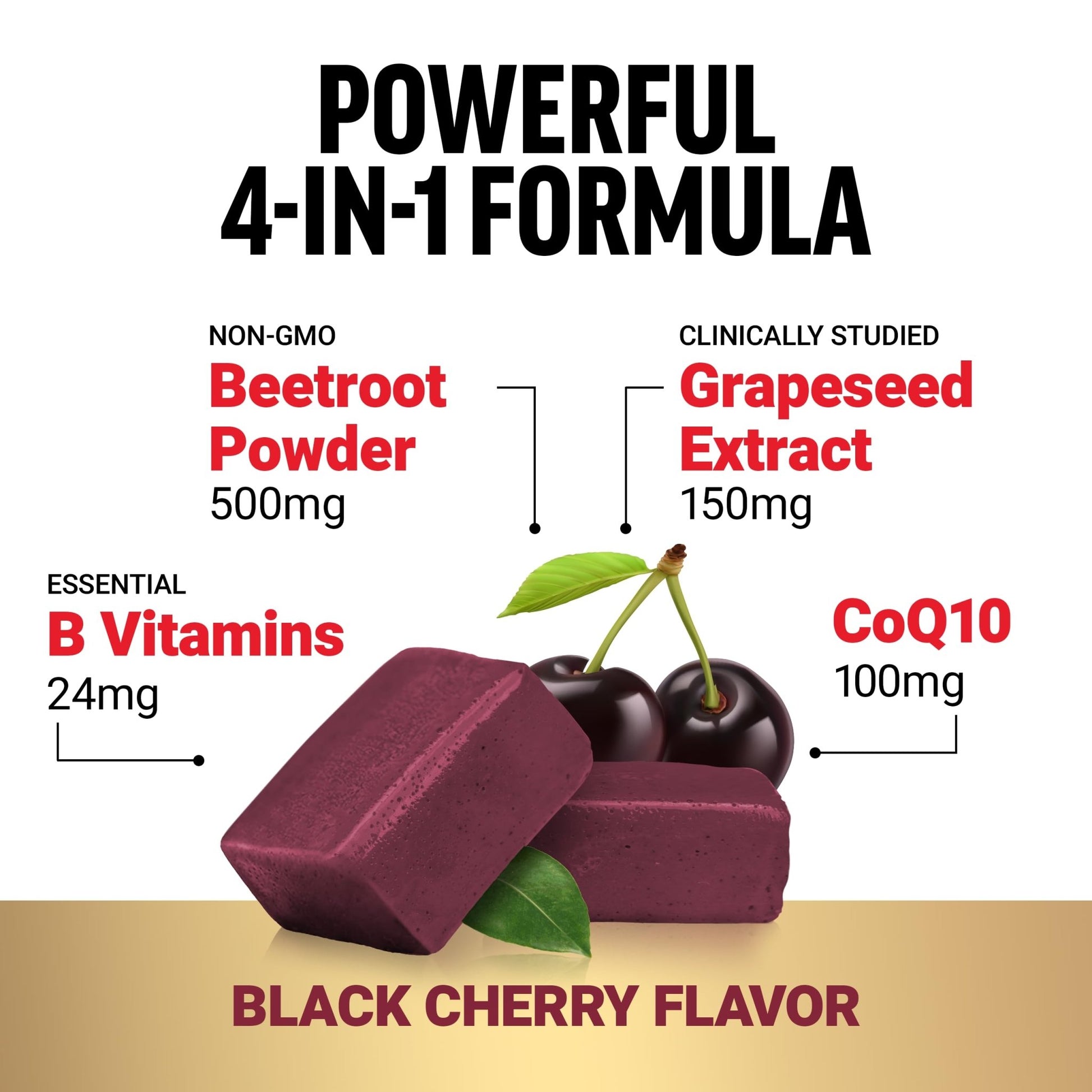 Force Factor Total Beets Ultimate Heart Health Chews for Blood Pressure Support, with Beetroot Powder, CoQ10, B Vitamins & Grapeseed Extract for Blood Flow - dailyvitalstore
