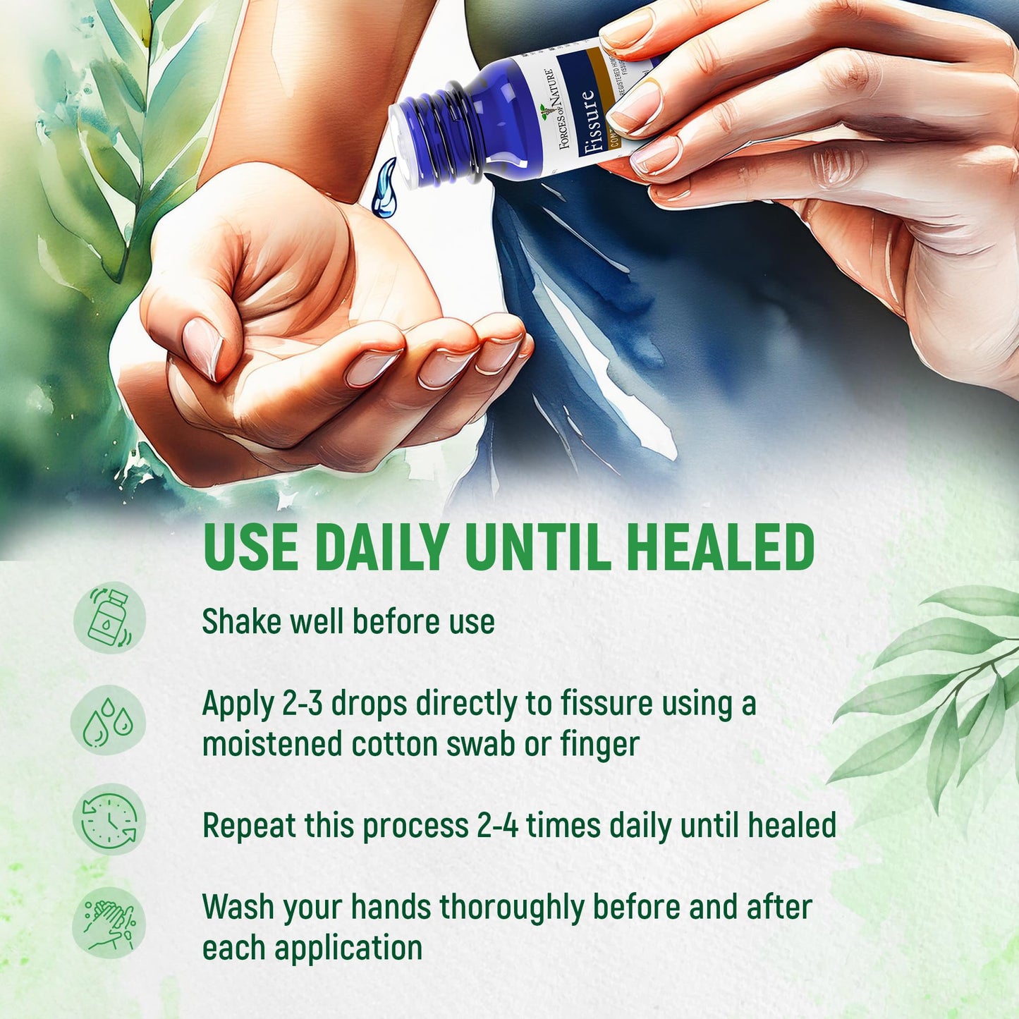 Forces of Nature Fissure Control, Organic Homeopathic Treatment with Witch Hazel for Anal Fissures, Hemorrhoid Related Irritation & Discomfort, Fast, Natural Topical Relief, 1 Fl Oz - dailyvitalstore