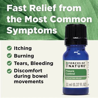 Forces of Nature Fissure Control, Organic Homeopathic Treatment with Witch Hazel for Anal Fissures, Hemorrhoid Related Irritation & Discomfort, Fast, Natural Topical Relief, 0.37 FL OZ - dailyvitalstore