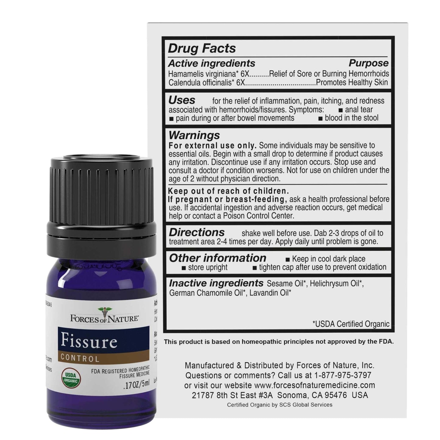 Forces of Nature Hemorrhoid Control Extra Strength (5ml) + Organic Fissure Care (5ml) | Virtual Bundle - dailyvitalstore