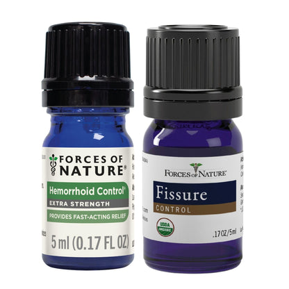 Forces of Nature Hemorrhoid Control Extra Strength (5ml) + Organic Fissure Care (5ml) | Virtual Bundle - dailyvitalstore