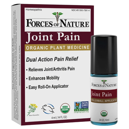 Forces of Nature -Natural, Organic Joint Pain Relief (4ml) Non GMO, No Harmful Chemicals -Alleviate Stiffness, Inflammation from Arthritis, Rheumatoid and Osteoarthritis, Increase Circulation - dailyvitalstore