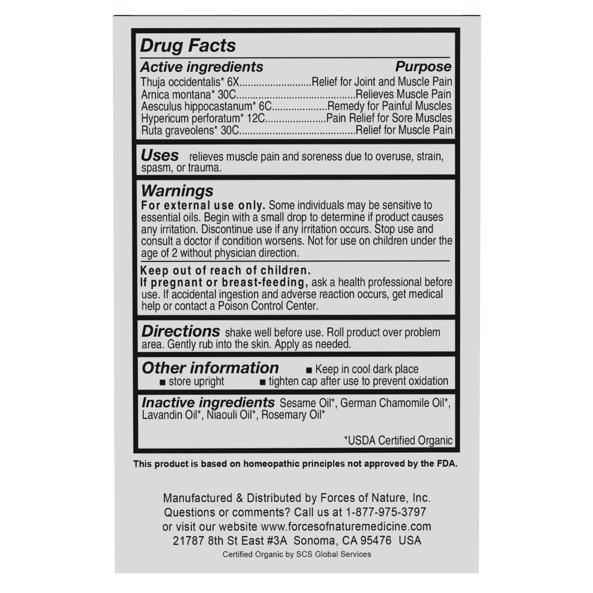 Forces of Nature - Natural, Organic Muscle Pain Relief (4ml) (Packaging May Vary) - dailyvitalstore