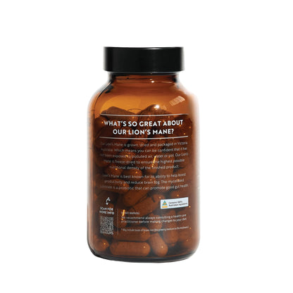 Forest Super Foods Lions Mane Supplement Capsules (120 Capsules) Organic Lions Mane Mushroom | Memory Lift Brain Supplement for Focus and Productivity. Lion Mane, Grown & Made in Australia - dailyvitalstore